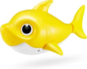 Summer Spring Gift Junior Baby Shark New Silicon Fins Version Singing and Swimming Baby Shark (Yellow)