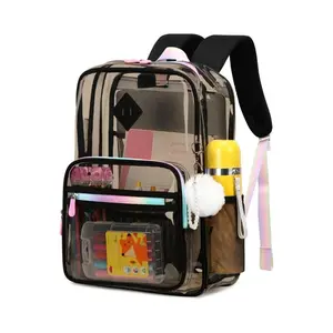 Crystal Clear  Backpack – TSA Approved, Stadium Approved, Heavy-Duty TPU, Waterproof & Durable, Large Capacity School Bag for Boys & Girls Laptop