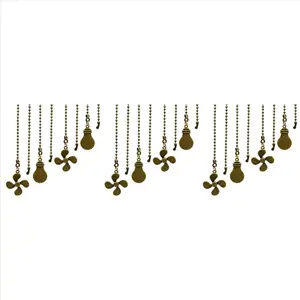 12Pc Ceiling Fan Pull Chain Set,Bulb and Fan Pattern Pull Chain Extension Fan Pull Chain Pendant 12 Inch(Antique Bronze)