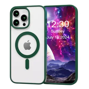 Luxury Transparent Acrylic Hard Case for Samsung S23/s24 Ultra/plus and iPhone 7/8/se 2020/2022/x/XS/10/12 Mini/13/13 Pro, Magnetic Wireless Charging