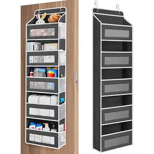 Over The Door Organizer Storage-5-Tier Hanging Organizer with 10 Large side pocket, Anti-Tilt Design, 44 lb Capacity for Bedroom, Bathroom, Baby Product Ptorage，Perfect For Diaper or Wet wipes storage，Dormitory Storage，Back to School Must Have