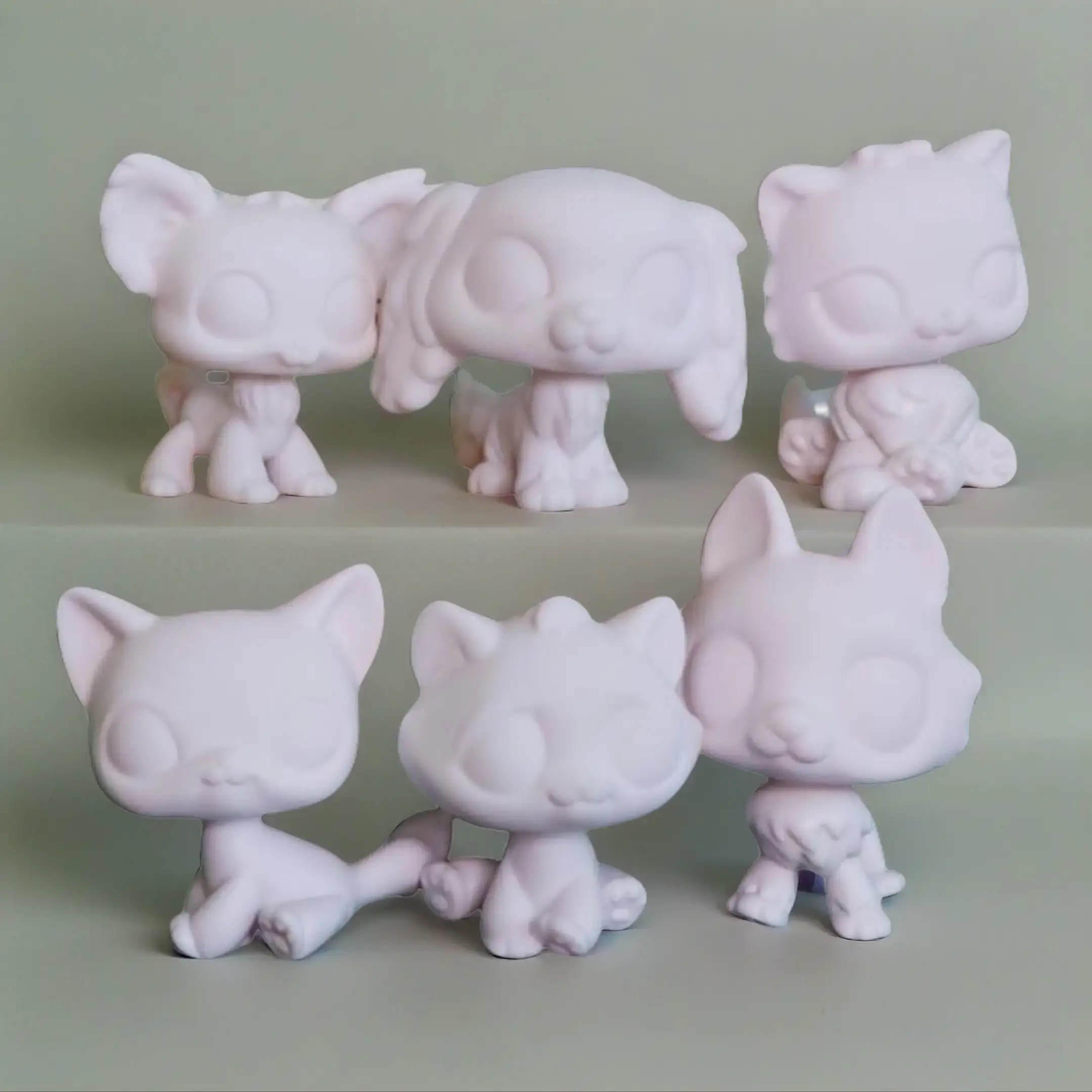 6 Pcs Unpainted Toy Animals White Base Blank Set - PVC-Free Unisex Art Toy Supply, Character Miniature Mystery Animals for 3-12 Year-Olds Clay Handicraft, Development Birthday Gift & Decoration