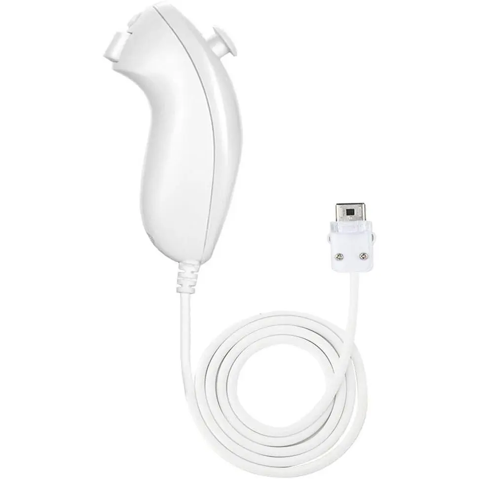Controller Joystick Gamepad Replacement for wii Nunchuck Controller, Compatible with Nintendo Wii & Wii U Video Game Gamepads (White 1PCS)