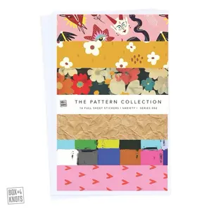 The Pattern Collection | Series 002 | Variety | Full Sheet Sticker Collage Adhesive | Scrapbooking and Journaling | Matte Decorative Junk Journaling Decor | Scrapbooking