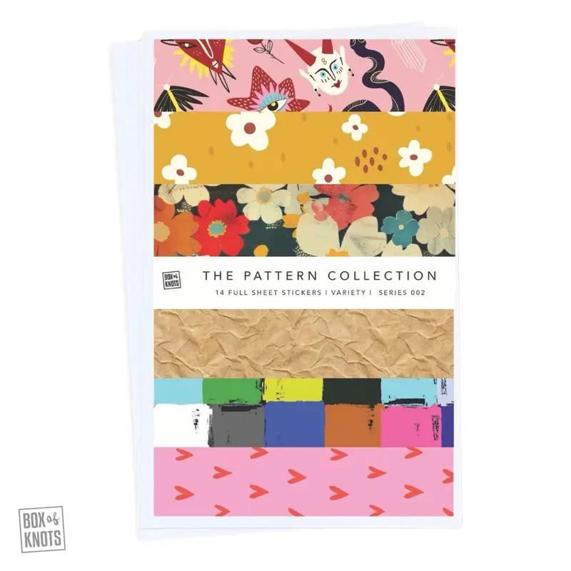 The Pattern Collection | Series 002 | Variety | Full Sheet Sticker Collage Adhesive | Scrapbooking and Journaling | Matte Decorative Junk Journaling Decor | Scrapbooking