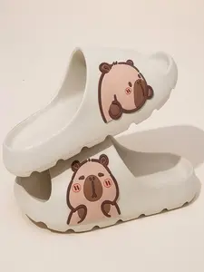 Women's Cute Cartoon Bear Pattern Slides, Casual Soft Comfortable Home Slippers, Non-slip Slippers for Indoor & Outdoor Wear, Girl