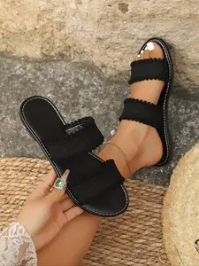 Women's Fashion Vacation Style Woven Lace-Up Minimalist Flat Dress Sandals, Comfortable Summer Footwear, Perfect for Casual, Stylish Ladies Shoes