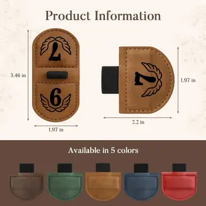 ZILIUSA Personalized Bygone Mark Leather Magnetic Bookmark with Pen Holder - Custom Initials-Custom gift