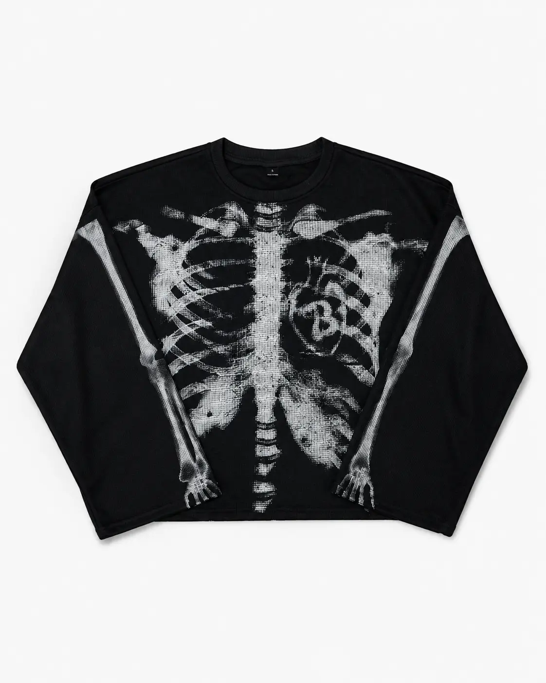 New Fashion Marketplace Black Skeleton Thermal Long Sleeve - Streetwear Graphic Shirt