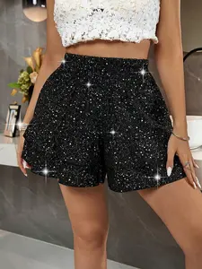 Sparkly Ruffled Black Shorts for Women | TikTok - Trending