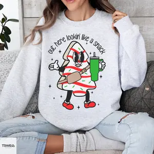 Christmas tree cake sweatshirt , Christmas crewneck, Christmas Sweatshirt, Tree cake crewneck Oversized Sweaters