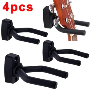 Guitar Wall Mount Hanger, 4pcs/set Guitar Hanger Wall Hook Holder Stand Display with Screws, Easy to Install Fits All Size Guitars, Bass, Mandolin, Banjo, Ukulele, Guitar Stand Rack
