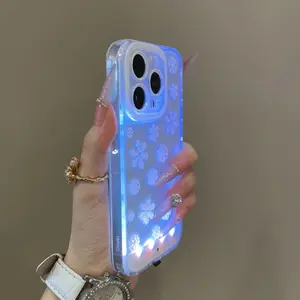 Sound-Control Glowing Snowflake Hollow Cartoon Smartphone Case, Unique Call Light, Couple Style, Fits iPhone X/XR/XS Max/11/12/13/14/15/16/17 Pro/plus/pro Max