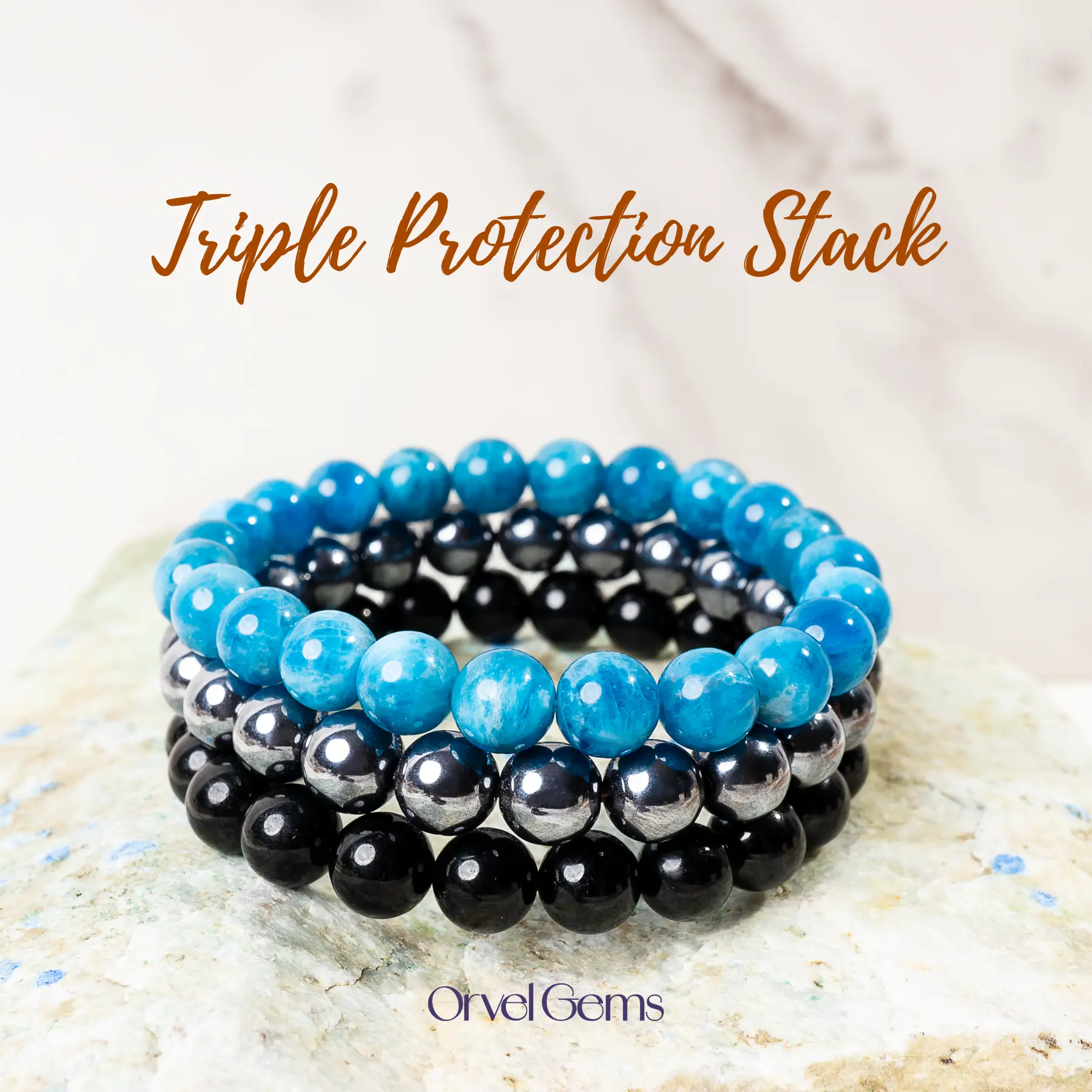 Apatite, Hematite, Black Obsidian