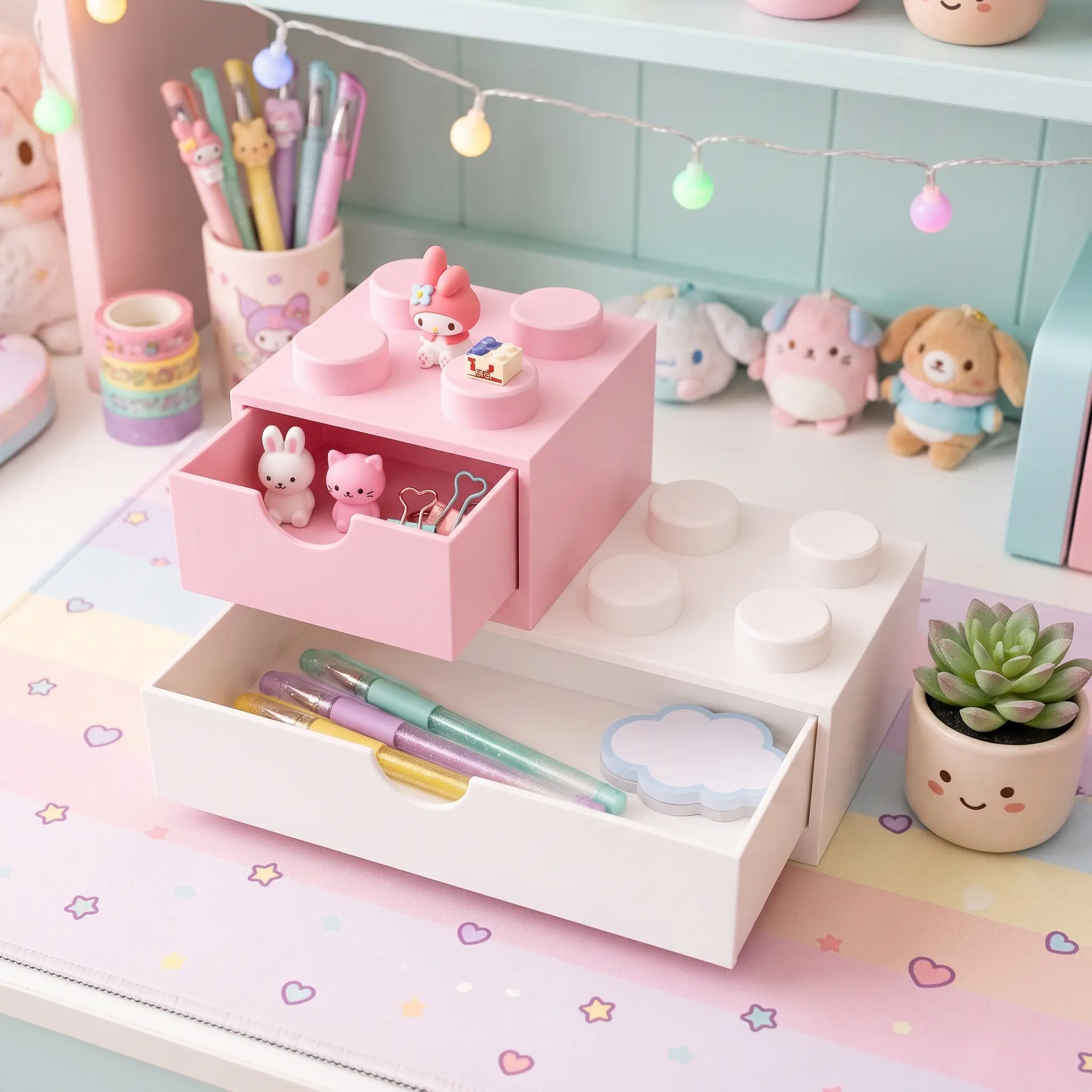 Building Block Desk Organizer Modular Stackable Storage Drawers