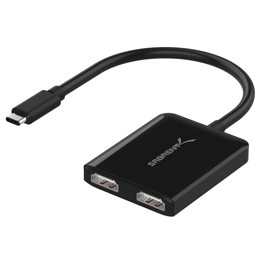Sabrent USB Type-C to Dual HDMI Adapter for Windows, Supports Two 4K 30Hz Monitors