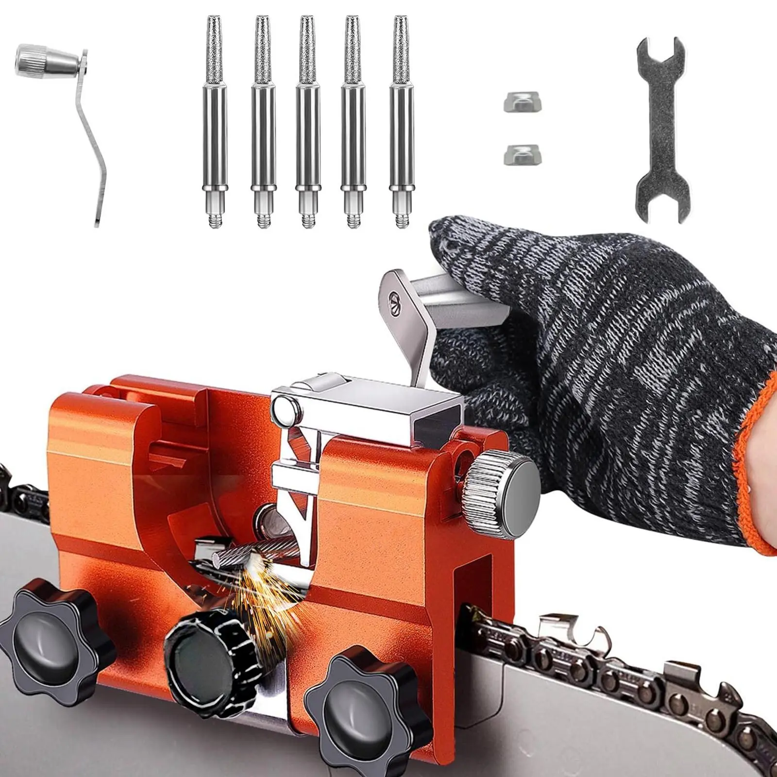 Portable Lightweight Compact Manual Chain Saw Sharpener, High Precision Chain Saw Sharpening Tool, Household Chain Saw Sharpening Tool, Outdoor Chain Saw Maintenance Accessories, Heavy Duty, Durable, Cutting, Home Improvement, Efficiency