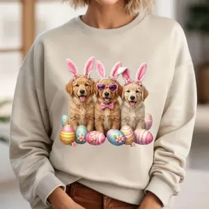 Personalized Golden Retriever Easter T-Shirt, Sweatshirt, Hoodie - Bunny Ears Dog