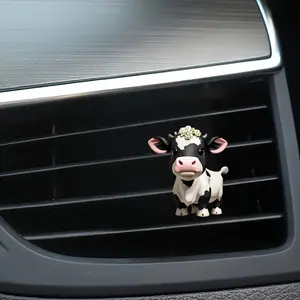 1PC Cute cow acrylic flat suitable for car air vents, aromatherapy clip, car interior decoration, Car Perfume Clip