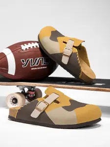 Boho Style Slip-On Wooden Slippers, Boho Patchwork Fashionable Unisex Flat Shoes, Comfortable All-Season Footwear, Ideal for Daily Wear and Work