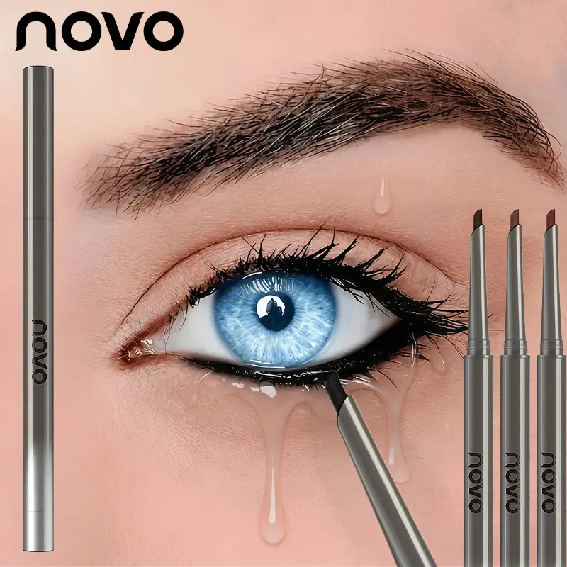 Twist-Up Gel Eyeliner Pencil Makeup Products - 24H Long-Wearing, Waterproof Cosmetic, Smudge-Proof, Smooth Creamy Glide, Break-Resistant Tip, Easy Application for Daily/Party Eye Makeup