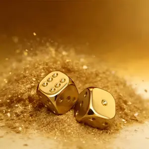 2pcs Lucky Dice, High-End Acrylic Electroplated Dice, Dice Set, 16mm, Party Games, Gift, Desk Decoration, Couple Game, Adult Gift, Collectible