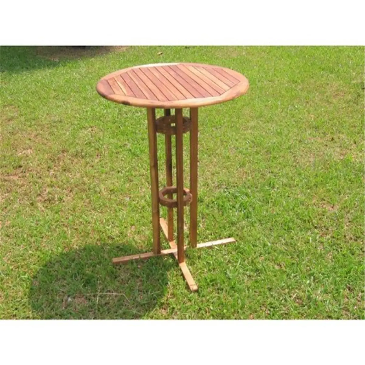 212 MAIN Classic Acacia Wood Bar-Height Bistro Table - Brown, Oil Finish, Indoor Use