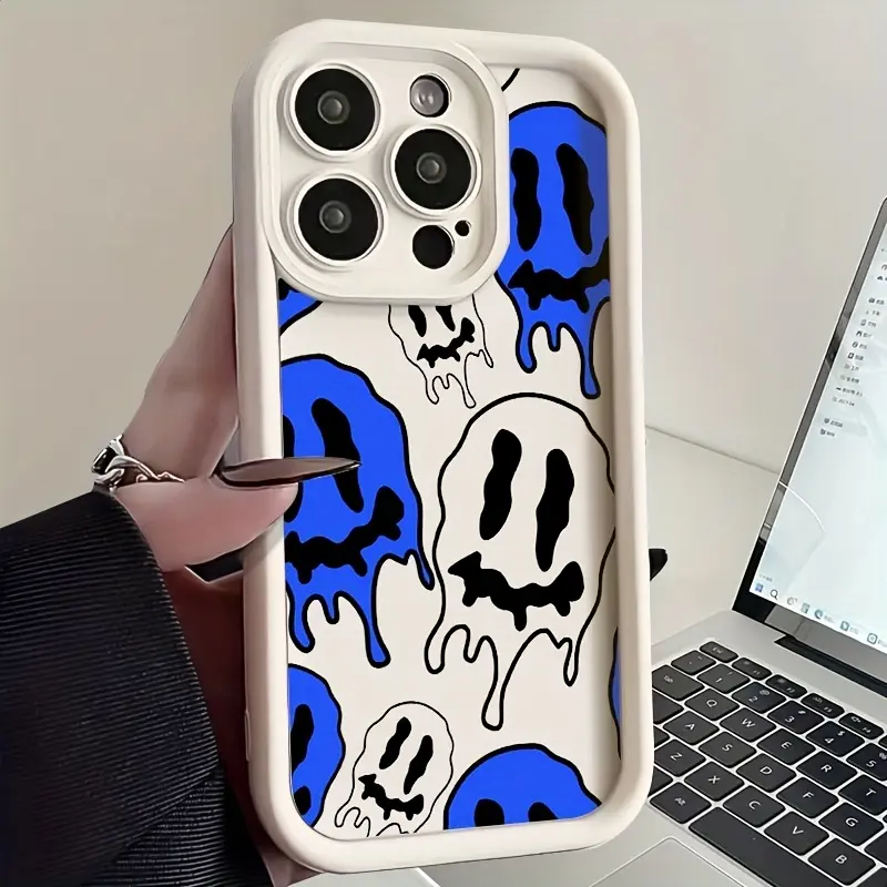 Strange smiling face Case for iPhone 17 Pro Max 16 16e 15 14 Plus 13 12 Mini 11 Air XR X XS Pattern Soft TPU Rubber Camera Protection Rugged Mobile Phone Cover Gift Protective Smartphone