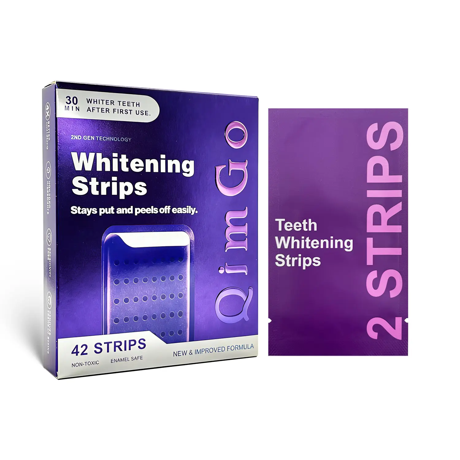 Whitening strips, teeth whitening strips, purple tooth whitening, combining whitening and color correction