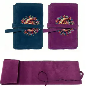 Tarot Card Storage Bag with Sun and Moon Design, Blue, Drawstring Closure, Soft Fabric, Portable Case, Ideal Gift, Drawstring Pouch