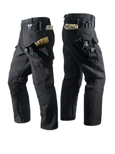 Single-piece men's tactical trousers, casual workwear trousers, lightweight spring/autumn sports trousers. Multi-pocket solid-colour design with a slightly stretchy fabric, suitable for outdoor activities such as hiking, fishing, and mountain climbing.