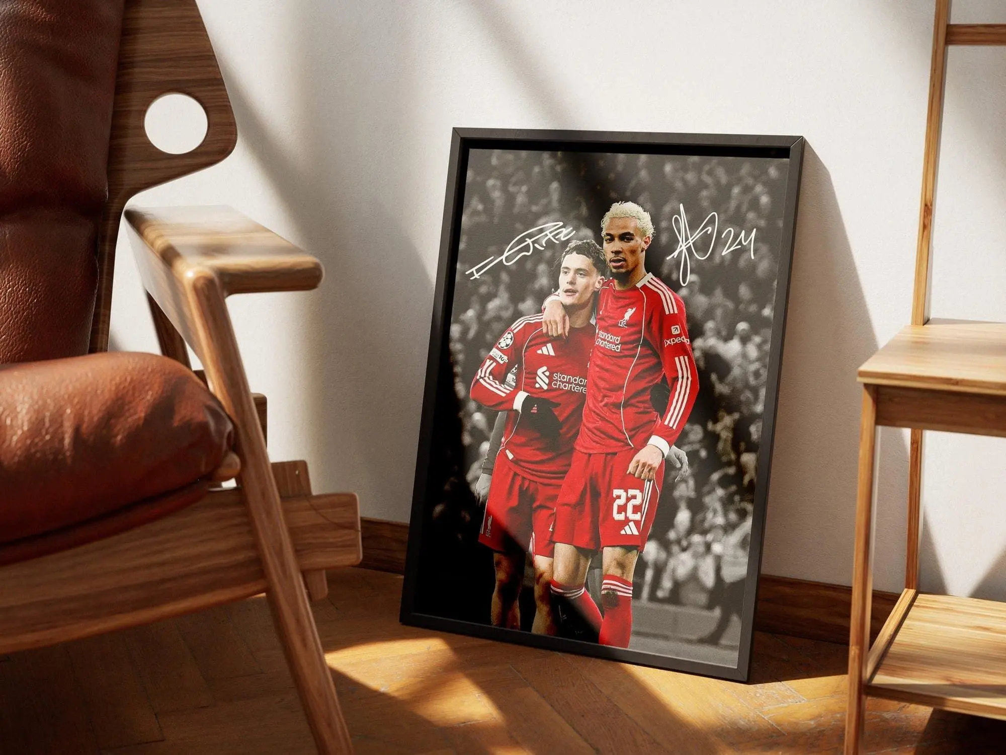 Hugo Ekitike & Florian Wirtz Poster, Signed Football Poster, Liverpool Football Art, Gift For Fans ( Unframed - Print Only )