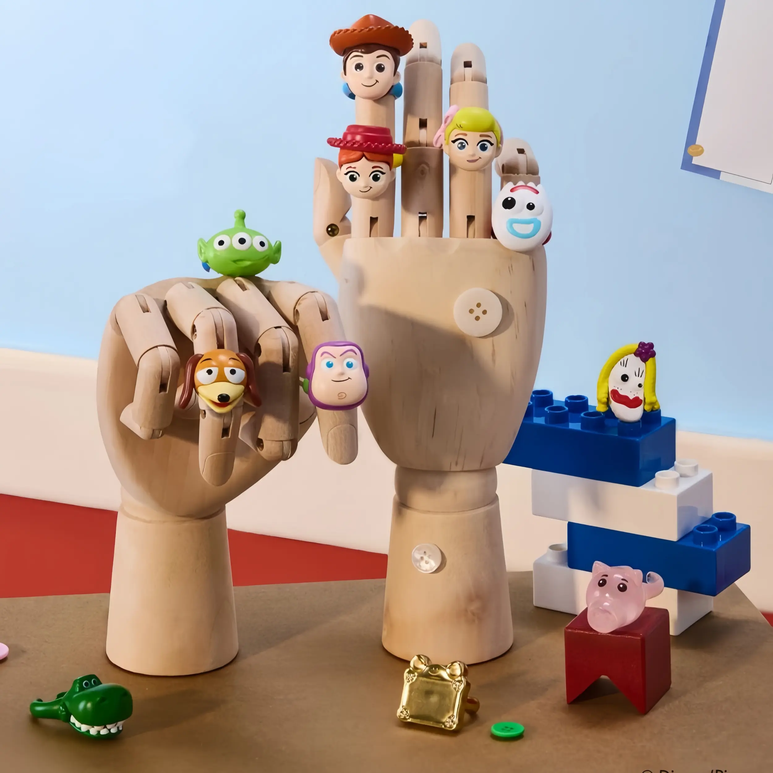 Disney Toy Story 5 Mystery Toy Ring,Kawaii Anime Character Stackable Rings,Blind Box Surprise Jewelry,Woody Buzz Lightyear Alien Jessie Forky Slinky Dog Hamm Gacha Ring for Kids Party Favors Fans Gift,Summerwins
