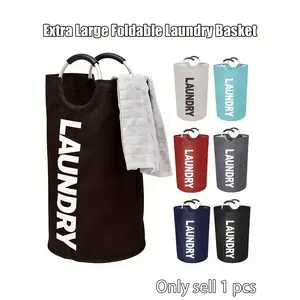92L Large Laundry Basket, Collapsible Laundry Bag for Easy Storage, Standalone High Body Clothes Organizer, Bathroom Storage Solution