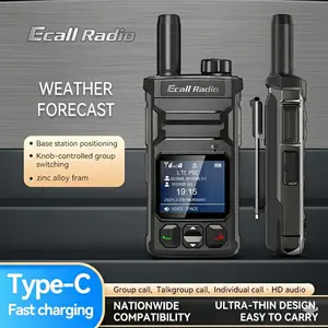 Ecallradio T6 PoC Walkie Talkie 4G LTE Two Way Radio Unlimited Range Handheld Intercom Heavy Duty Rugged Encrypted NO Monthly Fee License Free Clear Loud Audio Long Standby Battery Perfect for Fleet Management Logistics Event Security Business