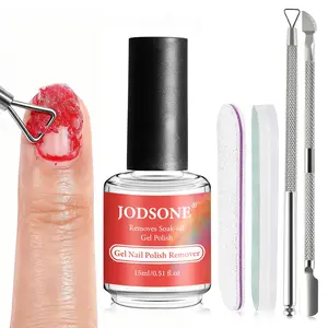 JODSONE Gel Nail Remover - No Soaking & No Wrapping, Quick & Easy Removal At Home, Includes Cuticle Pusher & Nail File
