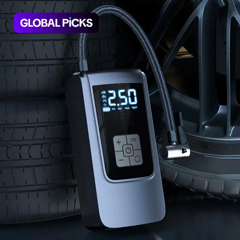 Portable Wireless Tire Inflator, Rechargeable Quick-Fill Air Pump, Wireless Air Compressor with Accessories for Cars, Off-Road Vehicles, and Motorcycles #GLOBAL PICKS