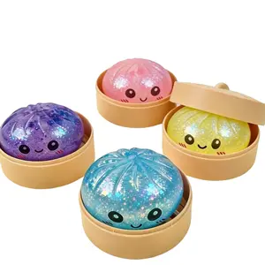 2026 New Bun Squeeze Stress Relief Ball with Steamer Box for Stress Relief (4 Pcs)