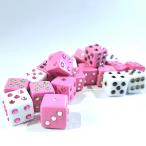 Custom Bedazzled Blinged Dice White Pink 12mm for Vibrant Gaming Experience Ideal for Collectors and Enthusiasts