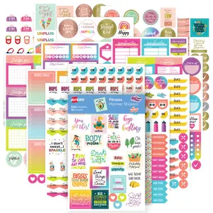 Avery Fitness Planner Stickers Pack, 1,362 Stickers, Health and Fitness Sticker Sheets (6787)