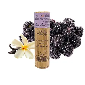 Black Raspberry Vanilla Vegan Lip Balm – Sustainable Bamboo Twist-Up Tube