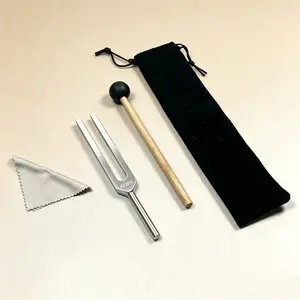Aluminum Alloy Tuning Fork Set, 4 Sizes Available, Standard Volume with Bag, Frequency Tuning Forks in Cloth Pouch, Musical Instruments