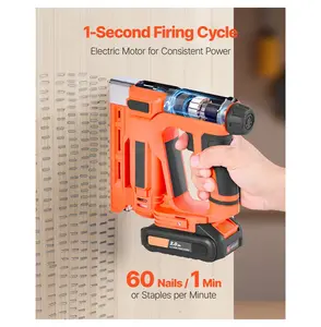 Cordless Brad Nailer & Staple Gun, 18 Gauge 5/8 Inch, 2-in-1 Nail Gun Kit with 1000 Nails/Staples, Battery & Charger, for Woodworking & DIY Projects Default