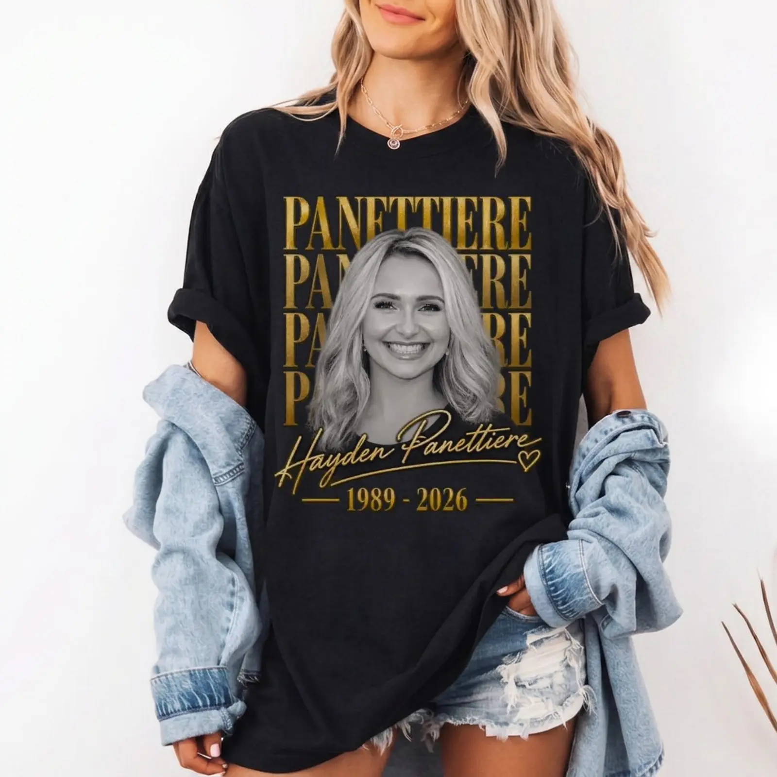 RIP Hayden Panettiere Shirt 1989-2026 Memorial Tribute T-Shirt | Hayden Panettiere Vintage Shirt Heroes Nashville Fan Gift