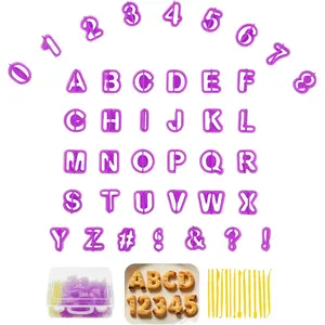 Fondant Letter Cutters, 40 count Letter Cookie Cutters, Alphabet Cookie Cutters, Number Cookie Cutters,  Tool Set Letter Cookie Cutters Tools for Sugarcraft, Gumpaste, Birthday Party(Small)