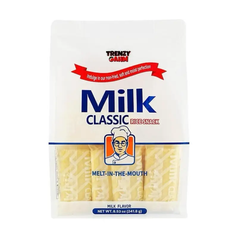 Trendy Gahm Milk Classic Rice Snack Milk Flavor Non-Fried Soft & Moist Perfection Melt-In-The-Mouth 8.53 oz