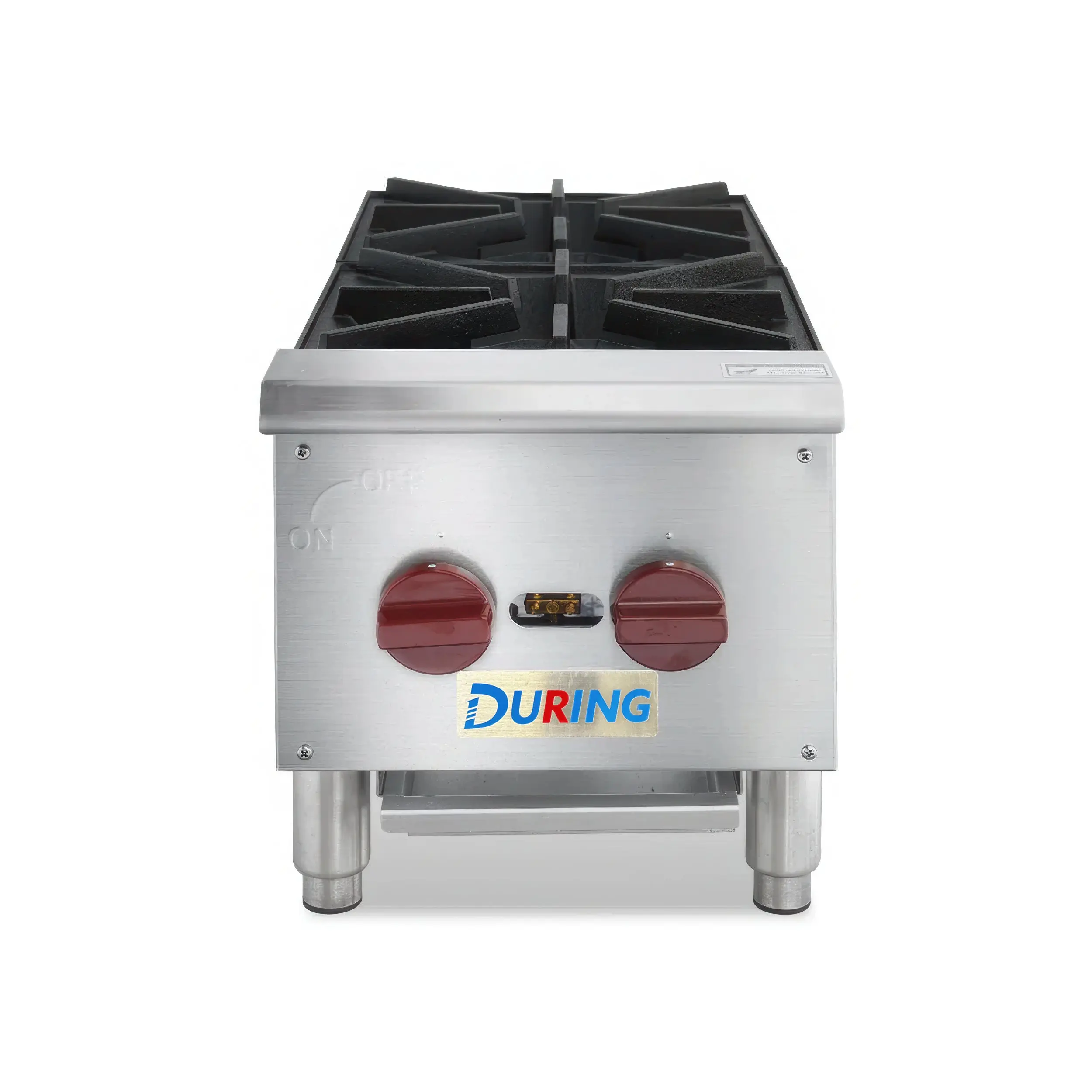 DURING D-HSD-BG-2 12" Commercial Countertop Gas Range - 2 Burner Gas Stove with 50,000 BTU