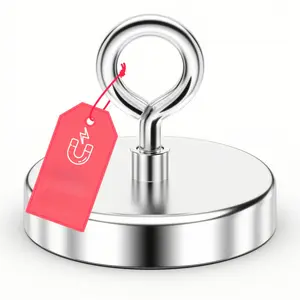 Neodymium Fishing Magnet with Hanging Ring- Permanent Rare Earth Magnet for Retrieval in Lakes, Oceans, or Lawns, Available in Multiple Sizes, Metal Material, Magnetic Fishing| Fashion Metal Design| Neodymium Magnet