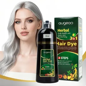 Hair Dye Shampoo 3 in 1 for Women & Men, Rich Silver Gray Root-to-Tip Coloring with Natural Extracts, 3-4 Weeks Lasting Smooth Shiny Finish, Easy Home Use for All Hair Types 16.9 fl oz (Silver color)