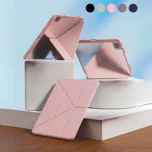 Solid Color Y-Fold Flat Tablet Case for iPad 11(A16 2025) Protective Multi-Angle Stand With Pencil Slot, Acrylic Back Cover & Anti-Bend, Magnetic Auto Sleep/Wake, With iPad 10th Generation 2022 Comes With Lens Protection Slice For iPad Air 4/Air5/Air 11